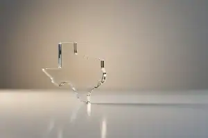 Translucent glass Texas silhouette on a neutral background, symbolizing transparency in employer branding.