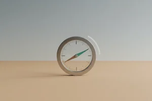 Modern compass needle shifting to a new heading on a clean dial, symbolizing a company culture shift.