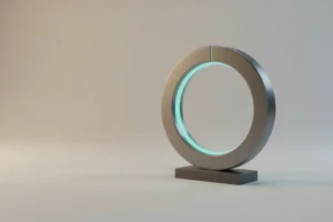 Modern circular progress ring on a neutral background, a glowing segment symbolizing team engagement and measurable progress.